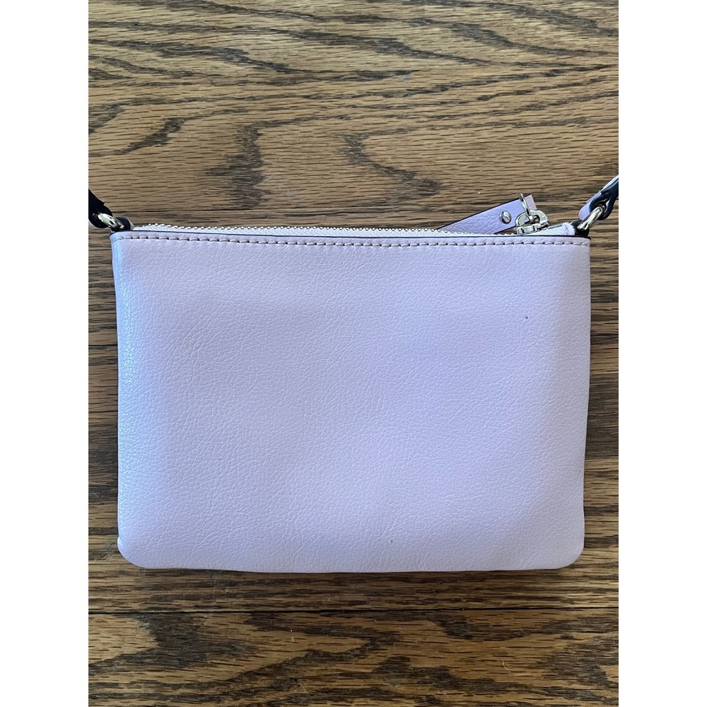 Kate Spade New York Pebbled Leather Crossbody Bag Lavender Pink Flap Zip Purse - Picture 3 of 12